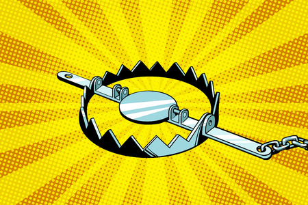 Metal hunting trap. Pop art retro vector illustrationの写真素材