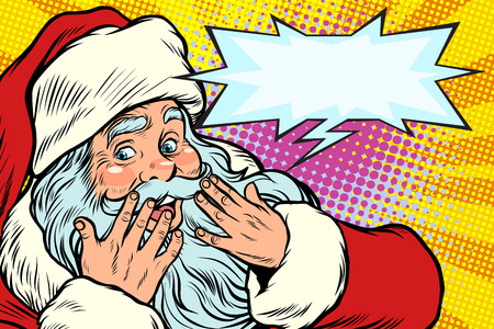 Surprised reaction. Santa Claus Christmas characterのイラスト素材
