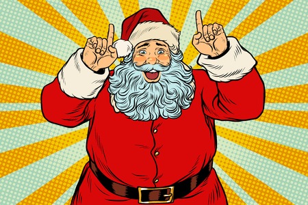 Santa Claus pointing finger upのイラスト素材