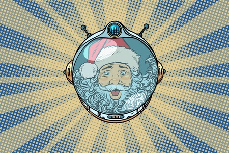Space helmet with Santa Claus astronautのイラスト素材