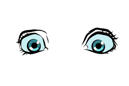 funny cartoon eyes. Pop art retro vector illustrationのイラスト素材