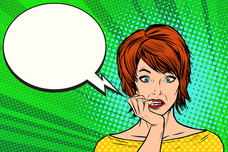 pop art kitsch woman thoughtのイラスト素材