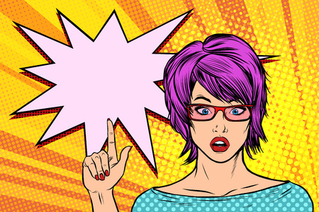 pop art woman wow red hairのイラスト素材