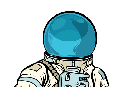 Portrait of astronaut helmet isolated on white background. Pop art retro vector illustrationのイラスト素材