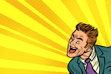 Funny joyful pop art manのイラスト素材