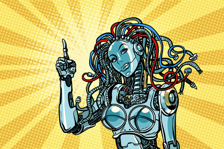 female robot indicatesのイラスト素材