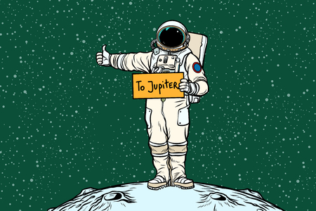 Astronaut hitch rides on Jupiterのイラスト素材