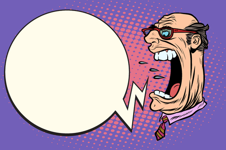 Angry boss screaming, the giant headのイラスト素材