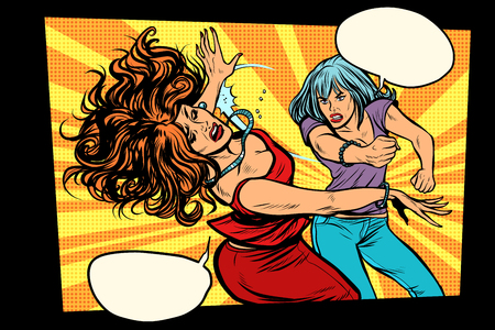 Women fight, Street violence, beating shotのイラスト素材