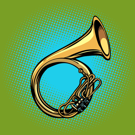 tuba French horn helicon musical instrument. Pop art retro vector illustration comic cartoon hand drawingの写真素材