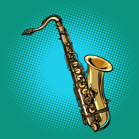 saxophone musical instrument. Pop art retro vector illustration comic cartoon hand drawingの写真素材