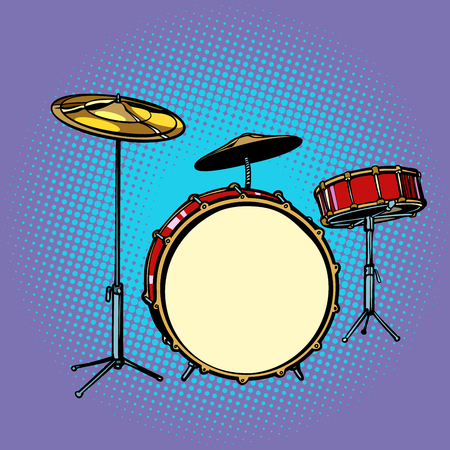 drum set musical instrument. Pop art retro vector illustration comic cartoon hand drawingの写真素材