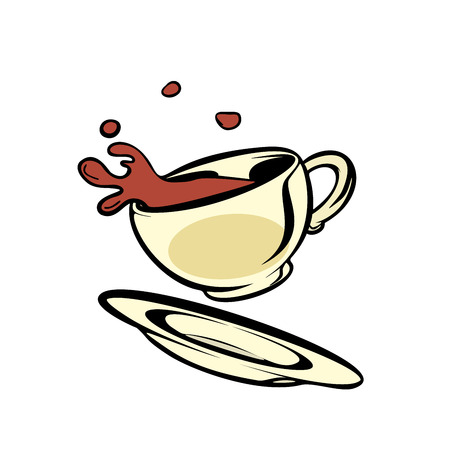 Cup of coffee or cocoa Vector illustration.のイラスト素材