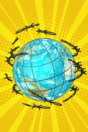 planet earth is barbed wire freeのイラスト素材