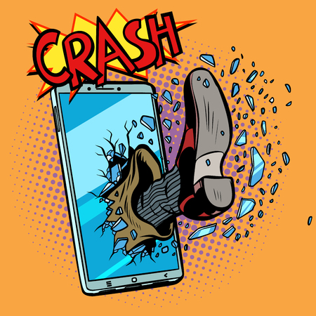 Hacking a mobile phone deviceのイラスト素材