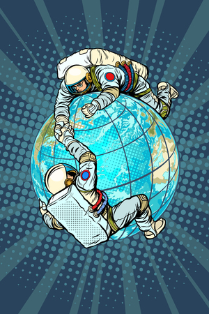 International space cooperation conceptの写真素材
