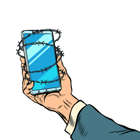 concept of freedom online Internet censorship bansのイラスト素材