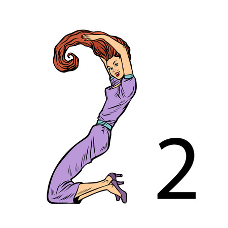 number two 2. Business people silhouette alphabetのイラスト素材