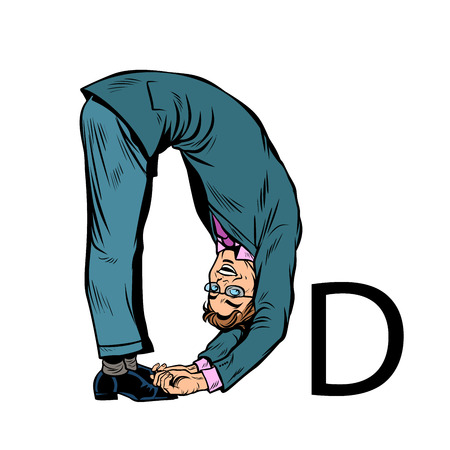 letter D dee. Business people silhouette alphabetのイラスト素材