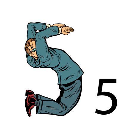 number five 5. Business people silhouette alphabetのイラスト素材