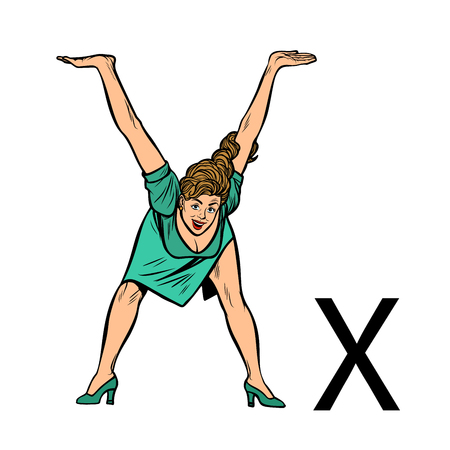 letter X ex exes. Business people silhouette alphabetのイラスト素材