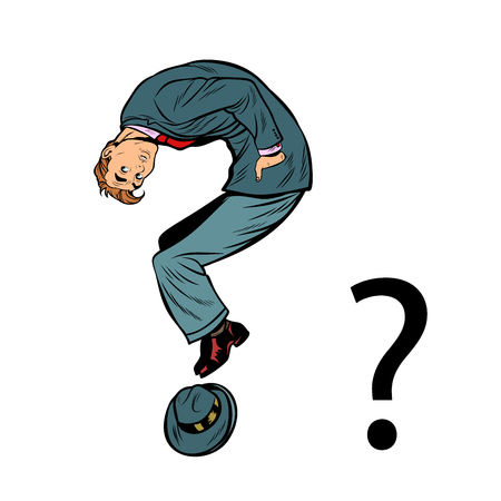 question mark. Business people silhouette alphabetのイラスト素材