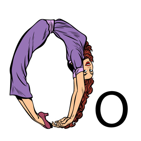 letter O oes. Business people silhouette alphabetのイラスト素材