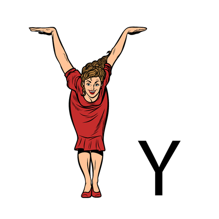 letter Y wye. Business people silhouette alphabetのイラスト素材