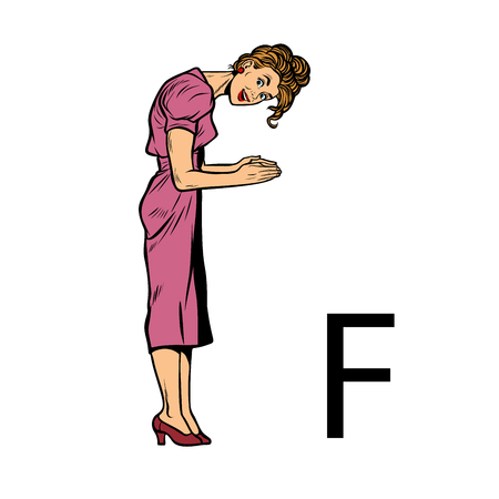 letter F ef. Business people silhouette alphabetのイラスト素材