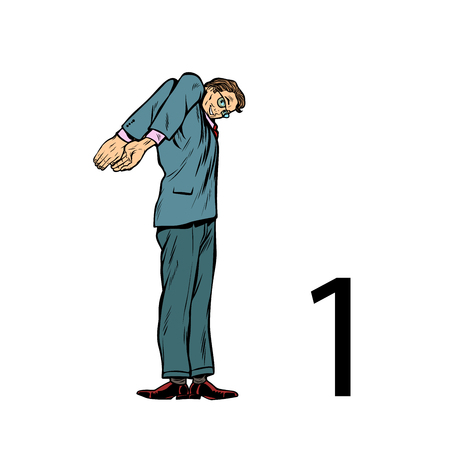 number one 1. Business people silhouette alphabetのイラスト素材