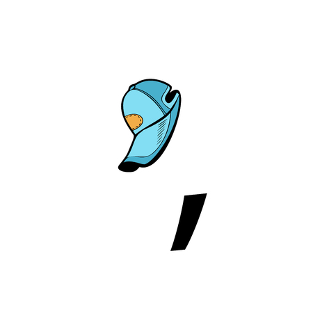 comma punctuation mark. Business people silhouette alphabetのイラスト素材