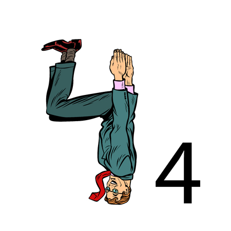 number four 4. Business people silhouette alphabetのイラスト素材