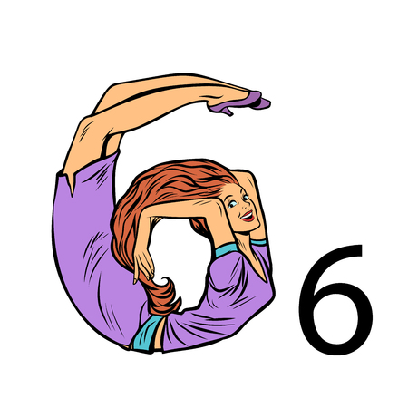number six 6. Business people silhouette alphabetのイラスト素材