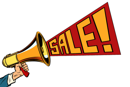 speaker megaphone sale text isolate on white backgroundのイラスト素材