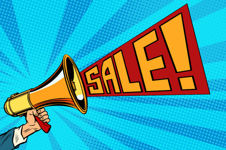 speaker megaphone sale textのイラスト素材