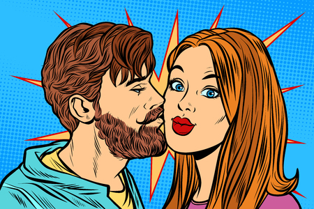 couple man kissing womanの写真素材