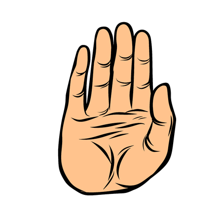 palm, stop gesture. Pop art retro vector illustration vintage kitschのイラスト素材
