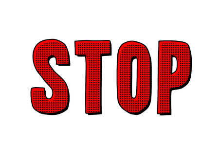 stop word text. Pop art retro vector illustration kitsch vintageのイラスト素材