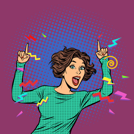 woman pointing finger. Pop art retro vector illustration vintage kitschのイラスト素材