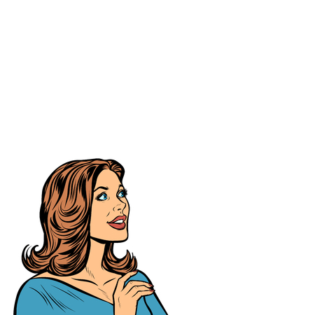 Beautiful woman isolate on white background. Pop art retro vector illustration drawing kitsch vintageのイラスト素材