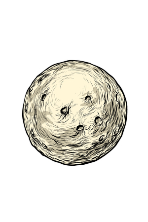moon planet astronomy. Pop art retro vector illustration kitsch vintageのイラスト素材
