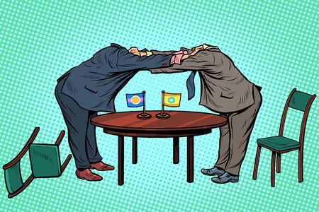 policy diplomacy and negotiations. Fight opponents. Pop art retro vector illustration drawingのイラスト素材