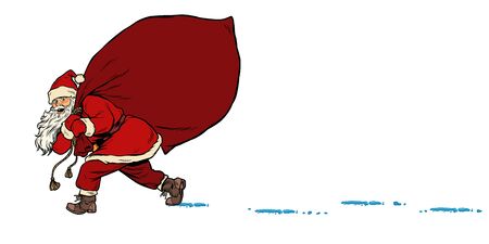 Santa with a bag of gifts. Christmas and New yearのイラスト素材