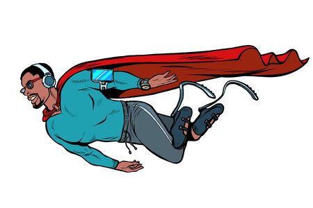 superhero fashion invalid with artificial legs. electronic gadgetsのイラスト素材