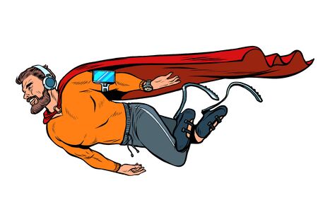 superhero fashion invalid with artificial legs. electronic gadgetsのイラスト素材