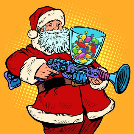 Santa Claus candy machine, Christmas and New yearのイラスト素材
