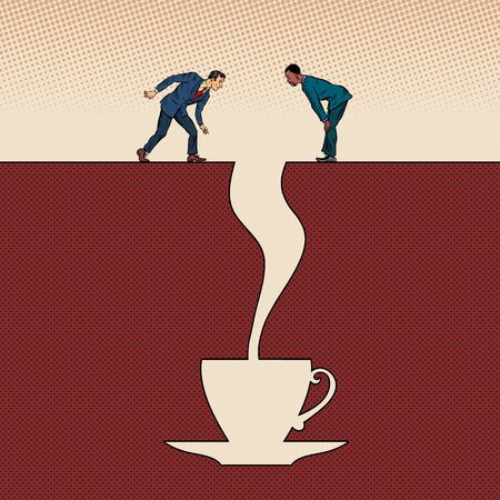 Men and a cup of coffeeのイラスト素材
