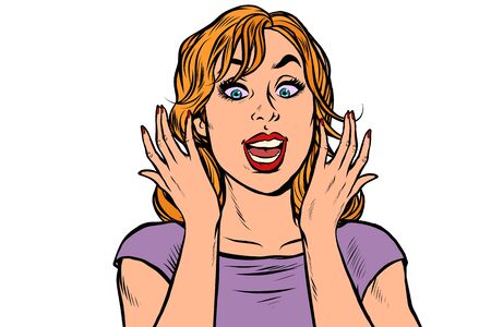 oops pop art surprised woman. Pop art retro vector illustration kitsch vintage drawingのイラスト素材