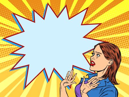 Woman scared emotions reactionのイラスト素材
