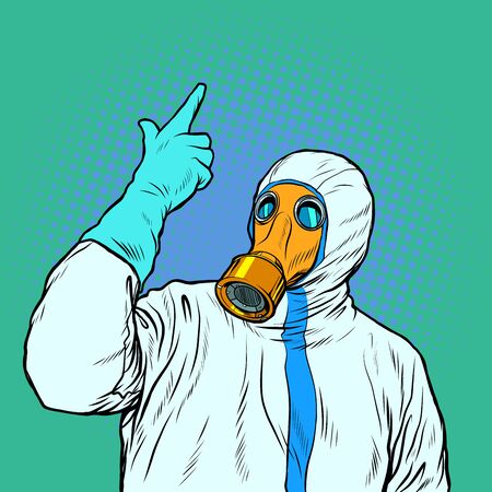 doctor in protective suit and maskのイラスト素材